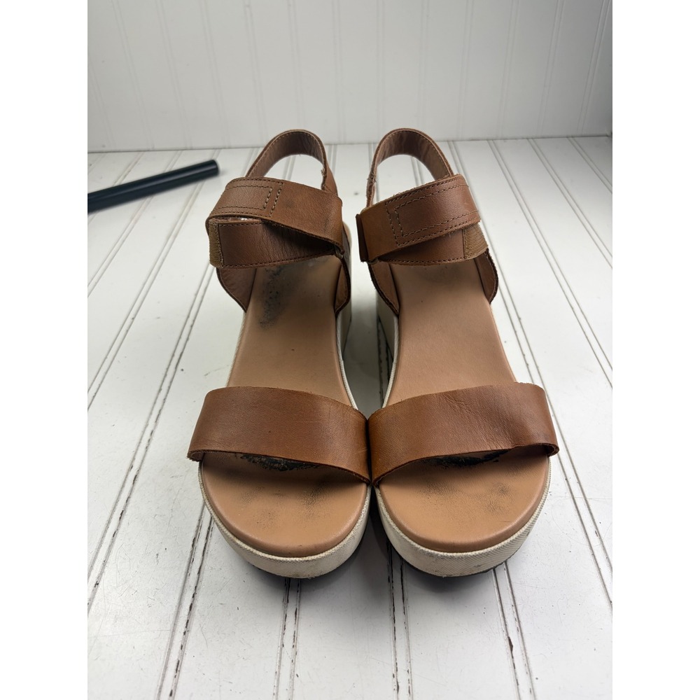 Sorel Joanie II Cameron Slingback Leather Wedge Sandals Women's Size 8.5 - Picture 2 of 10